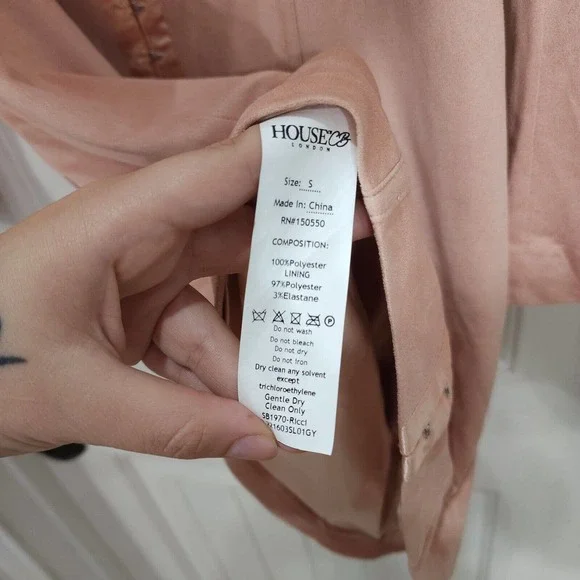 House of CB Womens Dress Ricci Pink Suedette Bustier Corset Mini Bodycon Sz S - Picture 8 of 11